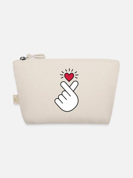 Coeur K-pop, symbole de la musique pop Corée K, doigt, main - Trousse biologique - nature - Devant