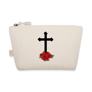 Roses Mourning Death Cross Funeral Beyond Grave - Organic Pouch - nature - Front