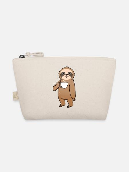 Sloth drinks coffee - Organic Pouch - nature - Front