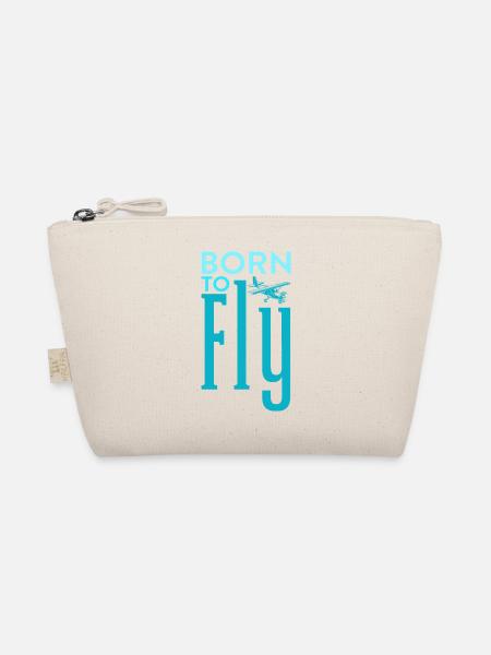 Born to Fly Pilot Aviation - Organic Pouch - nature - Front