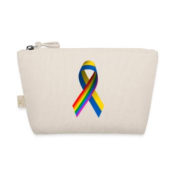 Schleife Ukraine mit Regenbogen - Bio-Täschchen - Natur - Vorne