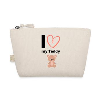 I Love my Teddy Bear Cute Heart Teddy Bear - Organic Pouch - nature - Front