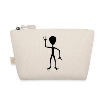 Silhouette of extraterrestrial visitors Welcome - Organic Pouch - nature - Front