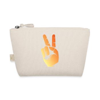 peace Frieden Symbol Zeichen Finger Hand Zeichen - Bio-Täschchen - Natur - Vorne