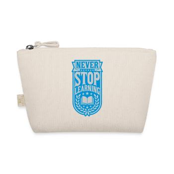 never stop learning quote - Organic Pouch - nature - Front