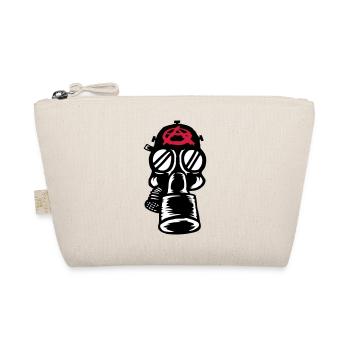 Anarchy Punk Gas Mask Retro - Organic Pouch - nature - Front