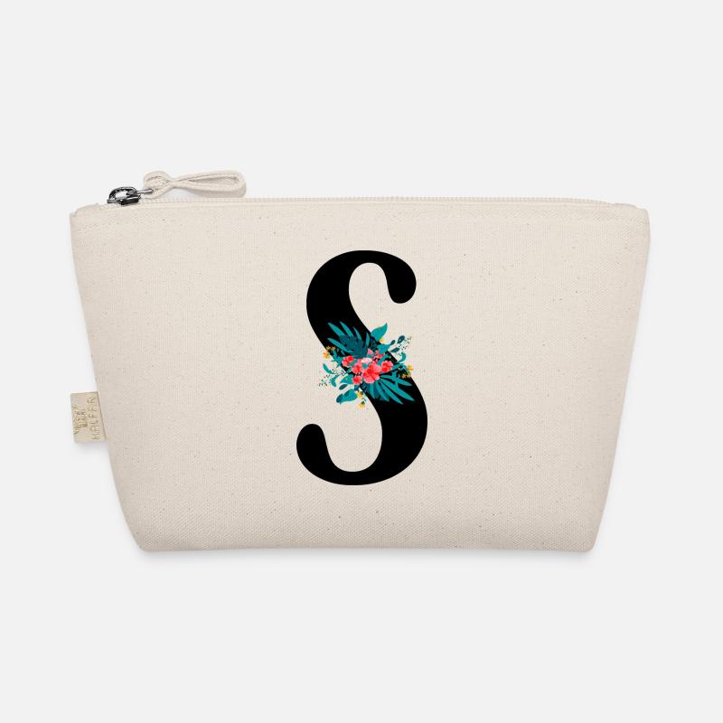 letter S flowered Organic Pouch