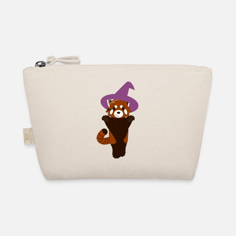 Red panda disguised as a witch for Halloween Organic Pouch