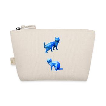 Blue Polygon Cat Duo - Organic Pouch - nature - Front
