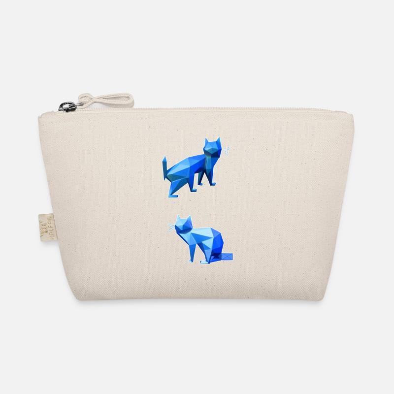Blaues Polygon-Katzen-Duo Bio-Täschchen