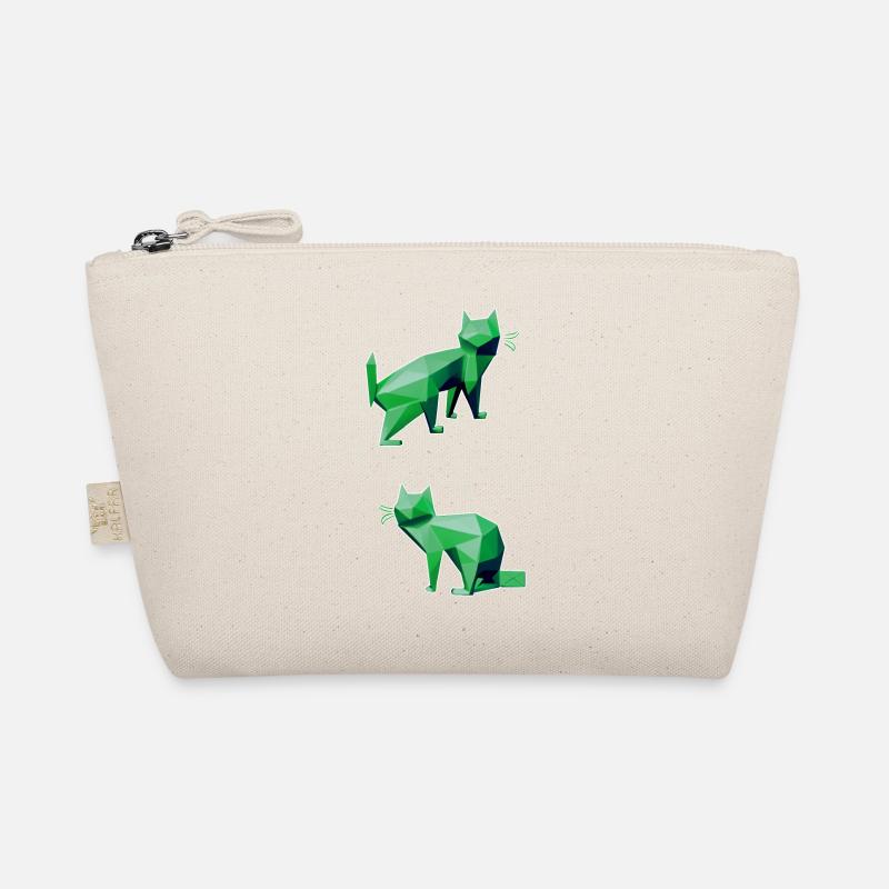 Green Geometry Cats Duo Organic Pouch