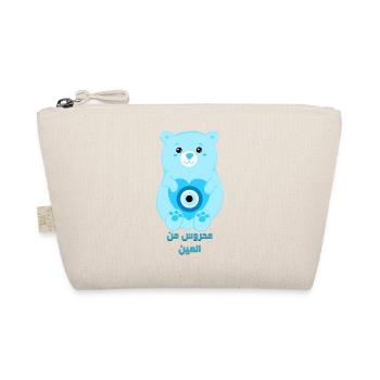 Evil Eye Protection Bear, Arab Lucky Charm - Organic Pouch - nature - Front