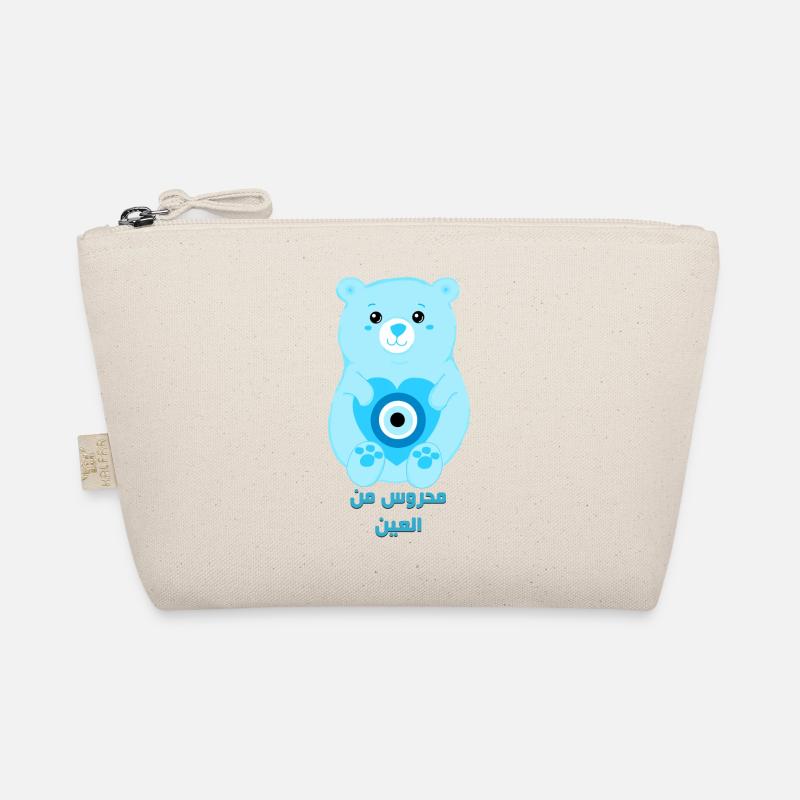 Evil Eye Protection Bear, Arab Lucky Charm - Organic Pouch - nature