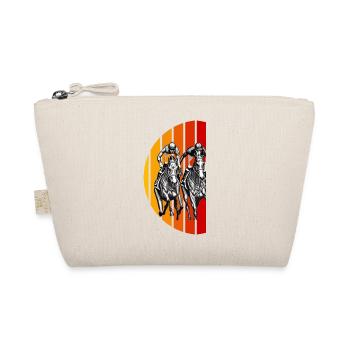 Courses de chevaux Vintage Dessin Coucher de soleil - Trousse biologique - nature - Devant