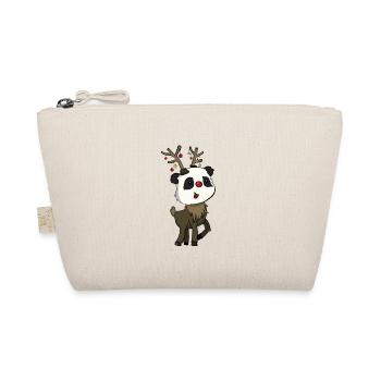 Xmas Pandas Rudolph - Organic Pouch - nature - Front