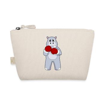Nilpferd Boxer Boxhandschuhe Boxen - Bio-Täschchen - Natur - Vorne