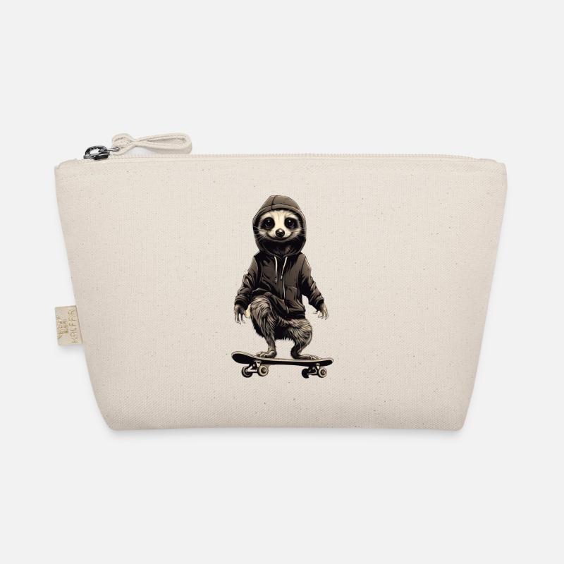 Cooles Erdmännchen auf Skateboard Bio-Täschchen