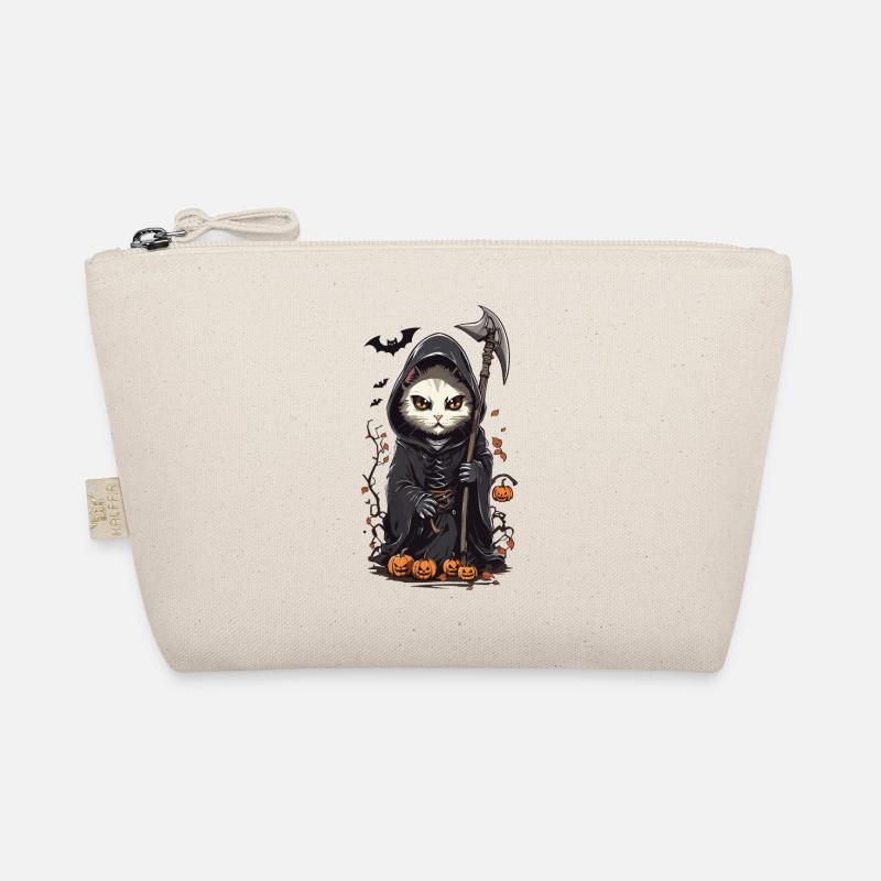 Mignon chat effrayant Grim Reaper Halloween design Trousse biologique