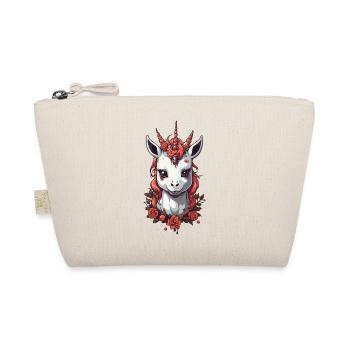 Halloween Unicorn Devil Cute October Design - Organic Pouch - nature - Front