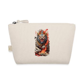 Fire Yokai Lion Vintage Ukiyo-e Art Style - Organic Pouch - nature - Front