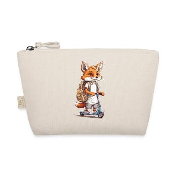 Schulweg Fuchs Einschulung Roller Abenteuer Design - Bio-Täschchen - Natur - Vorne