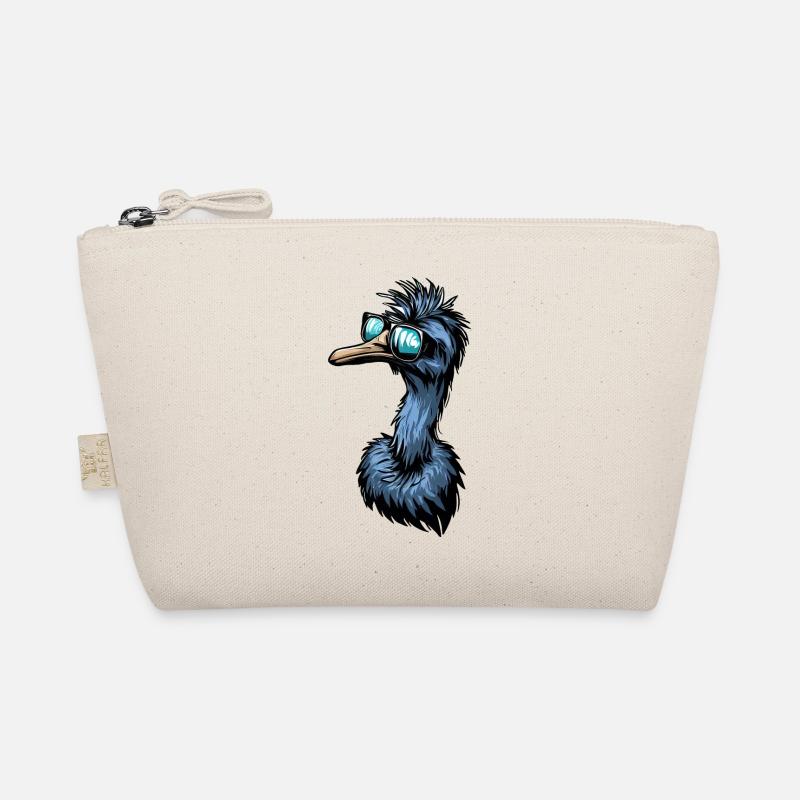 Emu & Strauß mit Cooler Sonnenbrille - Bio-Täschchen - Natur