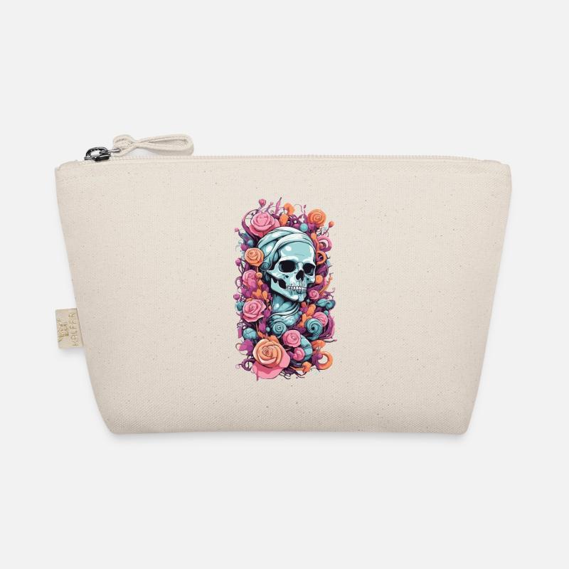 Pastel Goth Roses Skull Occult Weirdcore Design Organic Pouch
