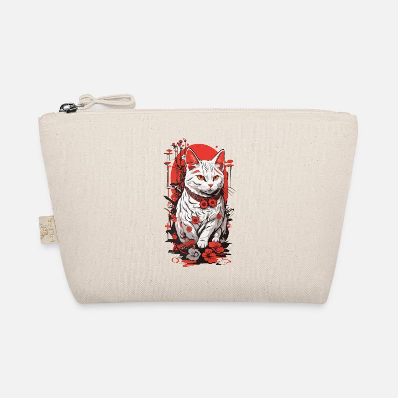 Vintage chat asiatique Ukiyo-E fleurs de cerisier Trousse biologique