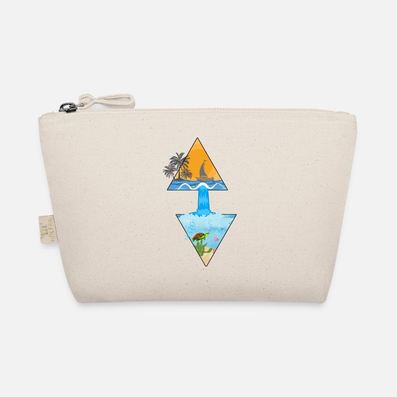 Motif d’été avec cascade et palmier en triangles - Trousse biologique - nature