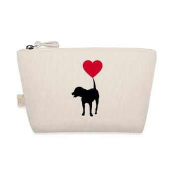 Dog with heart balloon (Rottweiler) - Organic Pouch - nature - Front