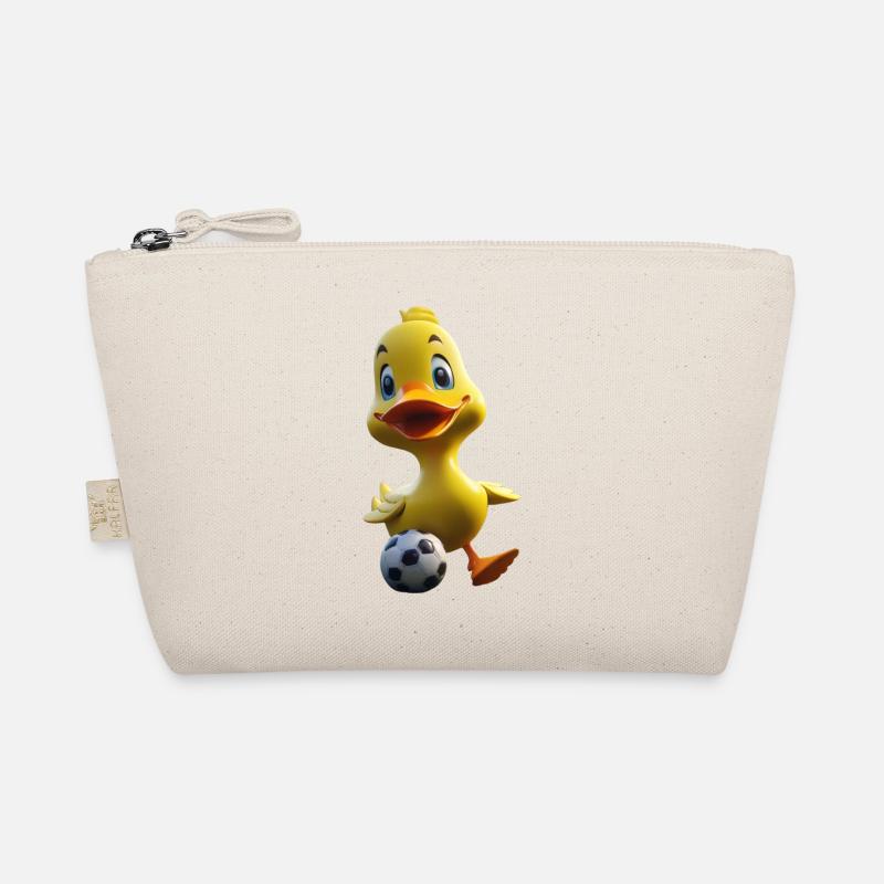 Duck Maskottchen Fußballkick - Bio-Täschchen - Natur