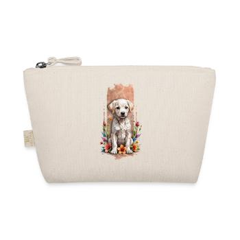 Floral Companion: Labrador Puppy Amidst Blooms - Organic Pouch - nature - Front