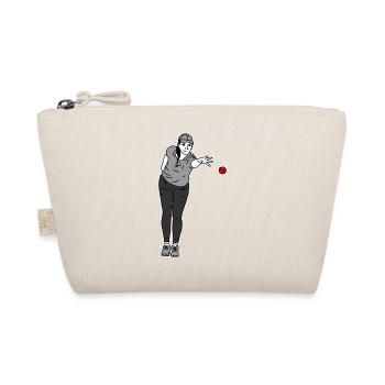 Petanque Spielerin Linkshänderin - Bio-Täschchen - Natur - Vorne