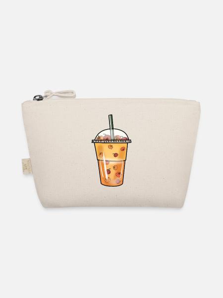 Bubble Tea Boba Kürbis Kugeln Halloween Becher - Bio-Täschchen - Natur - Vorne