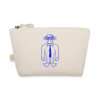 Schlauer Nerd Gorilla Hornbrille Geek Krawatte Fun - Bio-Täschchen - Natur - Vorne