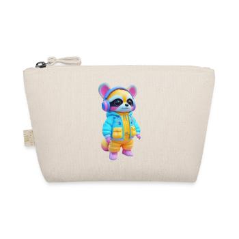 Raccoon with headphones - Organic Pouch - nature - Front