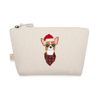 Chihuahua Christmas Sweater Red White Short Hair - Organic Pouch - nature - Front