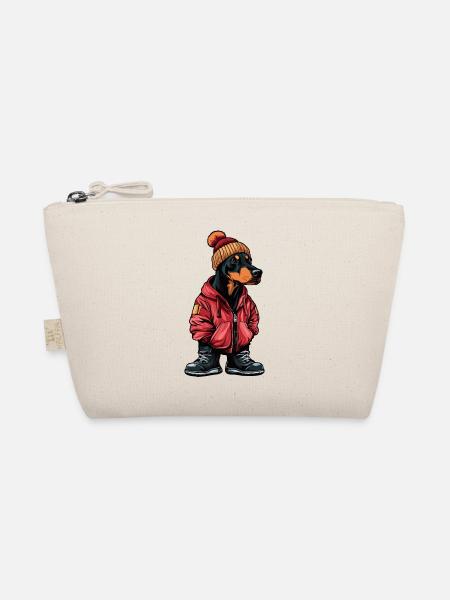 Doberman Dog Winter Fashion - Organic Pouch - nature