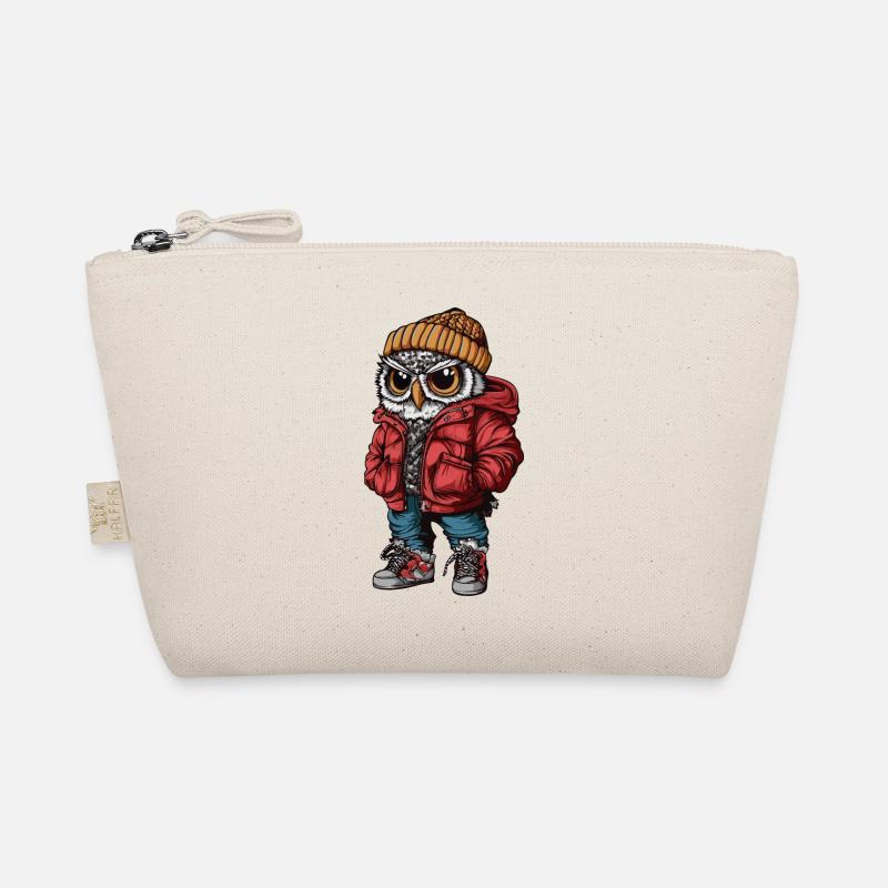 Eule Winter Fashion - Bio-Täschchen - Natur