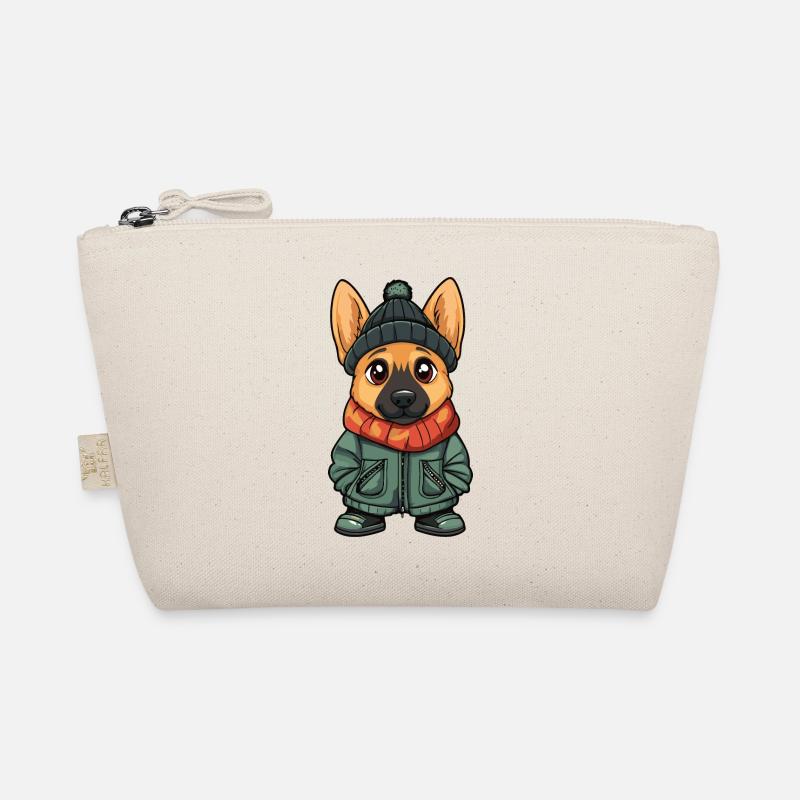 German Shepherd Dog Cartoon - Organic Pouch - nature