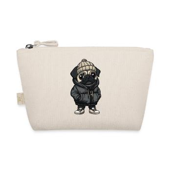 Mops Hund Cartoon - Bio-Täschchen - Natur - Vorne