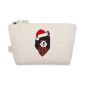 Chihuahua mit Weihnachtsmütze - Bio-Täschchen - Natur - Vorne