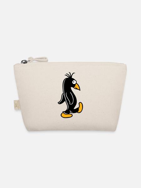 Pinguin läuft ulkig dumm guckt lustig doof albern - Bio-Täschchen - Natur - Vorne
