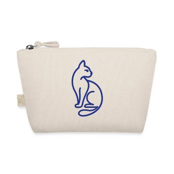 Cat – Minimalist Cat Motif - Organic Pouch - nature - Front