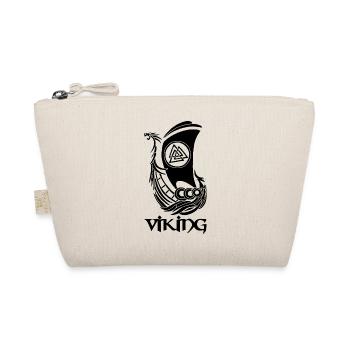 Black Viking Ship - Organic Pouch - nature - Front