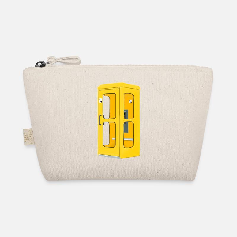 Yellow Phone Booth, Nostalgia, Post Hand Drawing Organic Pouch