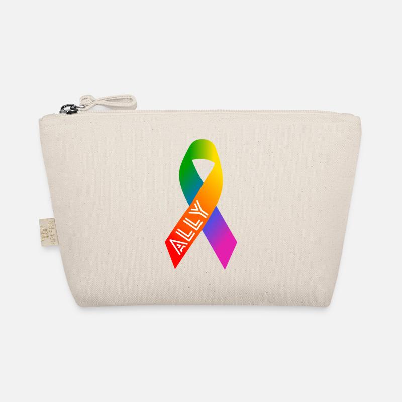 Queer Rainbow Bow Peace Sign Organic Pouch
