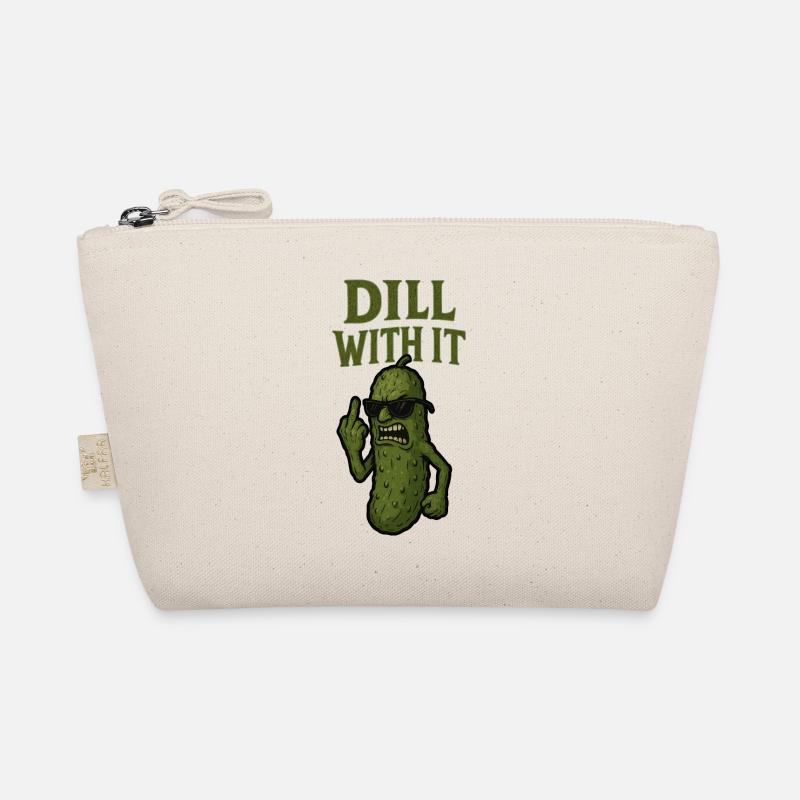 Dill With It Funny Pickle Illustration Organic Pouch