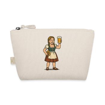 Junge Frau mit Dirndl und Bierkrug - Bio-Täschchen - Natur - Vorne