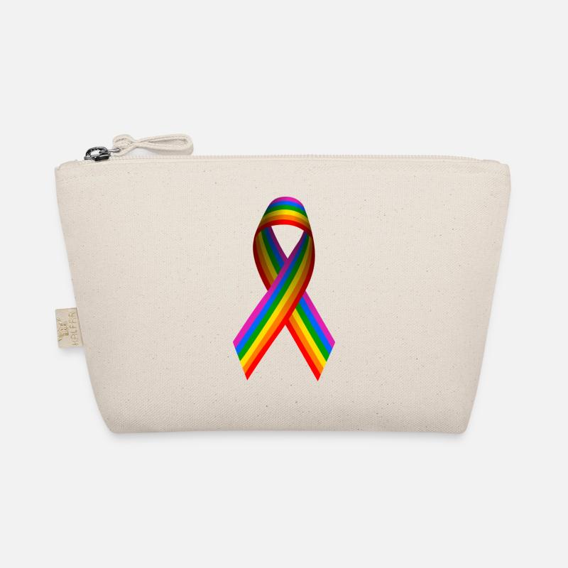 Regenbogenfahne als Schleife Bio-Täschchen